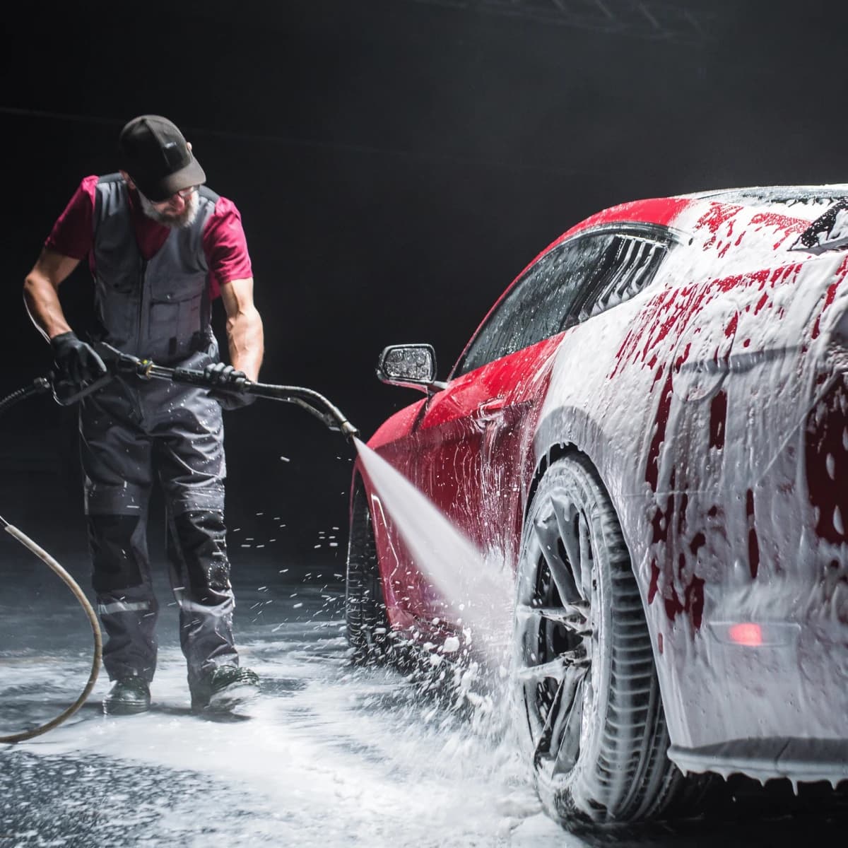 Professional car detailing in progress